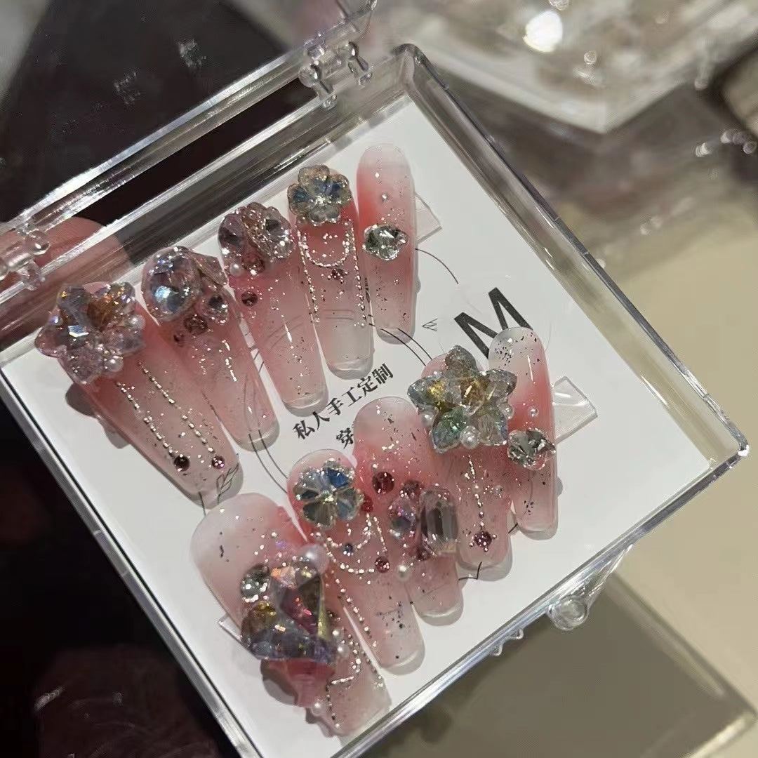 H139 PRINCESS EXPLOSIVE FLASH LOVE HANDMADE NAIL