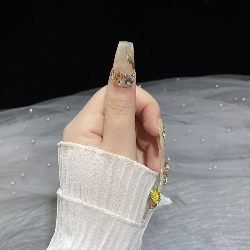 H24 RICH GIRL DOVE EGG DIAMOND HANDMADE NAIL