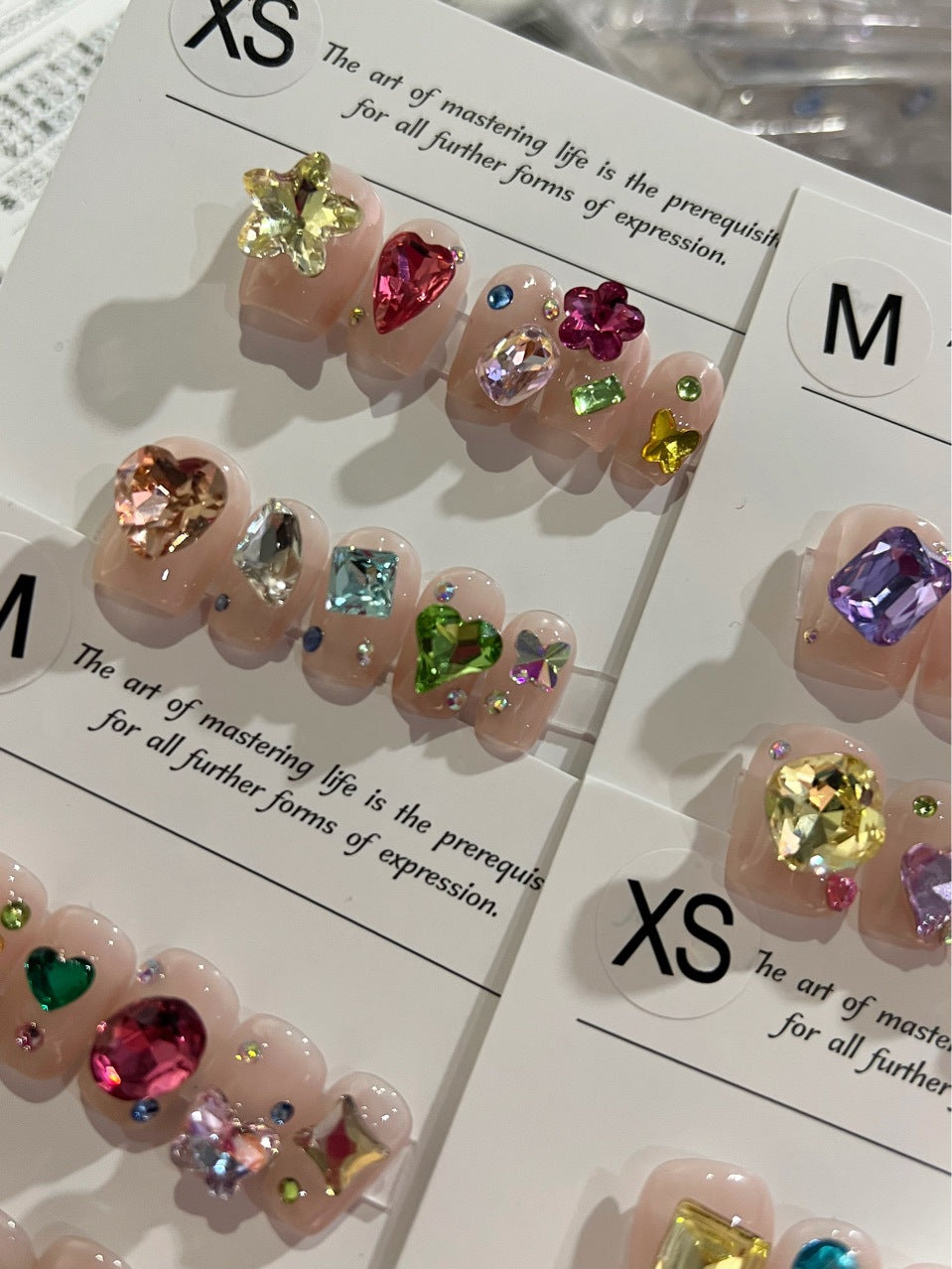 H194 LITTLE MONKEY GLITTER COLORFUL DIAMOND HANDMADE NAIL