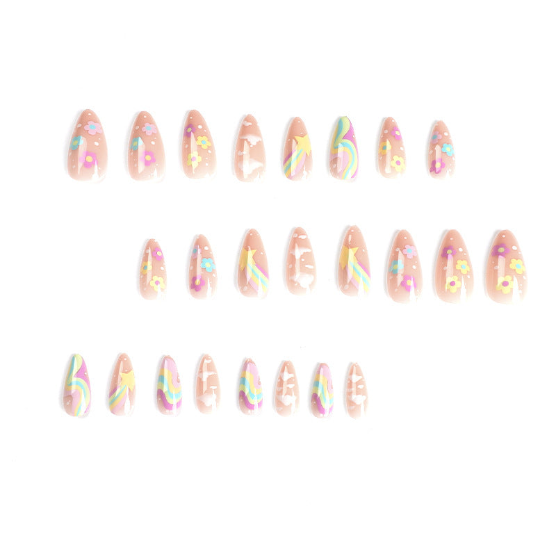 S15 RAINBOW STARS CLOUD SHORT NAIL