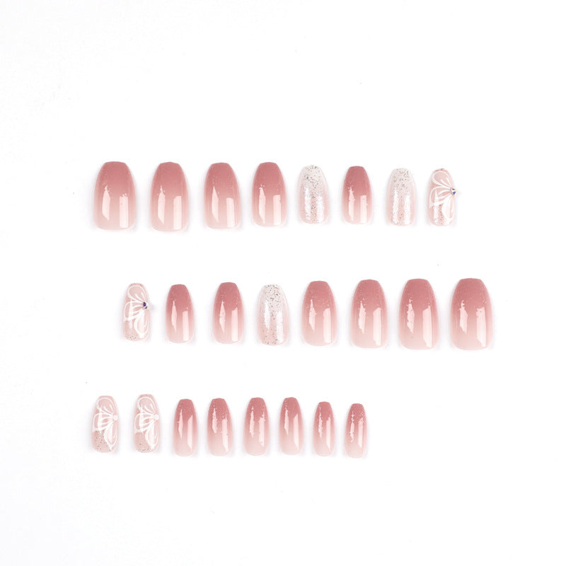 S20 GRADIENT GLITTER PINK SHORT NAIL