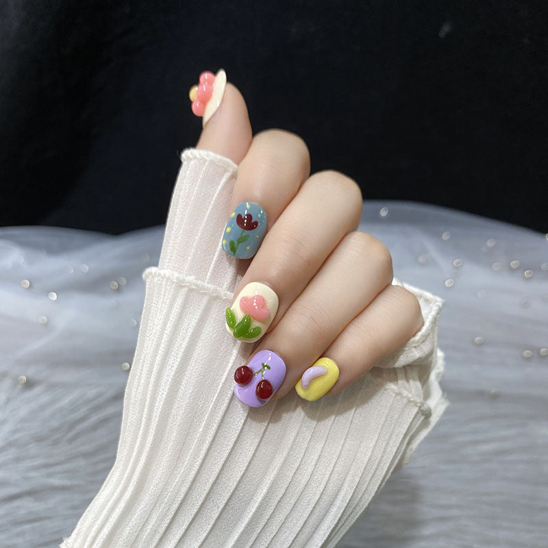 H32 SUMMER PINCHING TULIPS HANDMADE NAIL