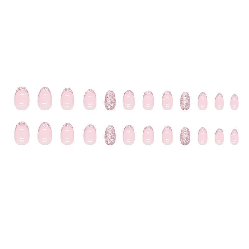 S4 PINK FRENCH ALMOND SHORT NAIL
