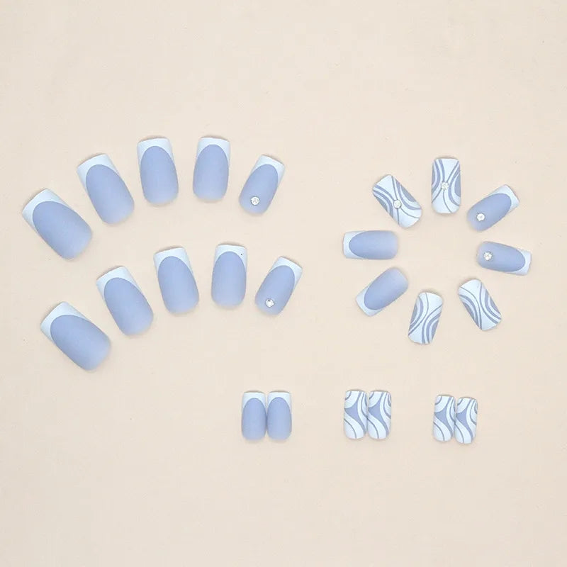 S3 MATT BABY BLUE FRENCH SHORT NAIL