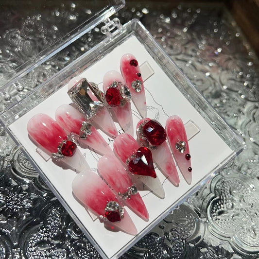 H158 WATERMELON ICE PENETRATION HANDMADE NAIL