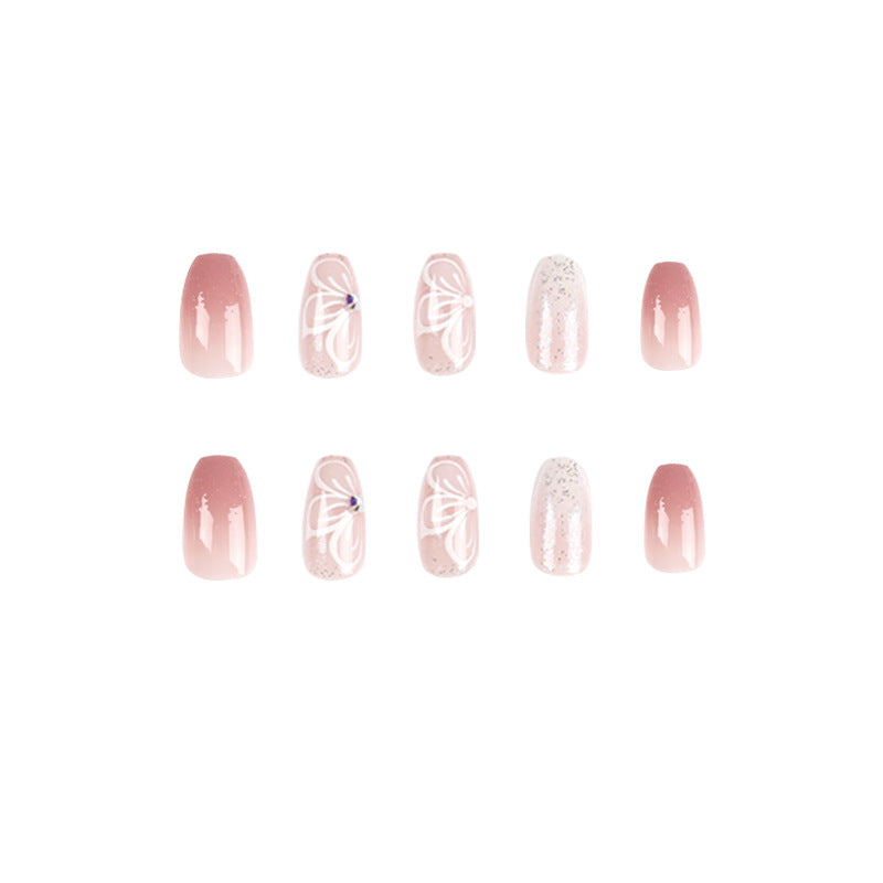 S20 GRADIENT GLITTER PINK SHORT NAIL