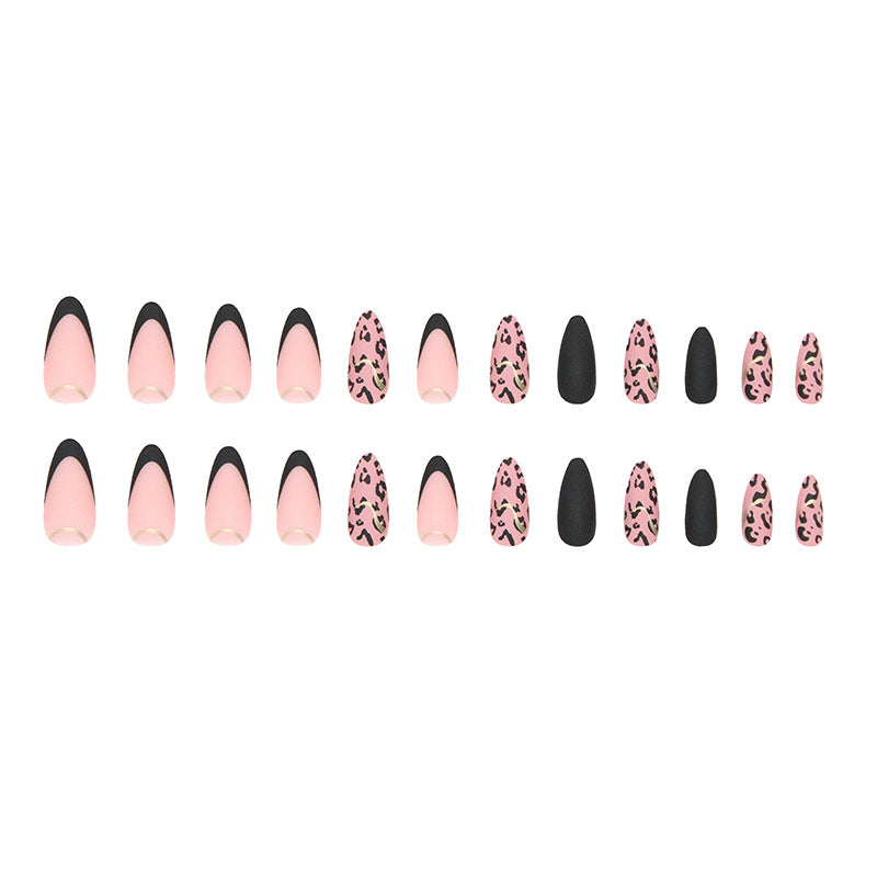 S22 GOLD FOIL LEOPARD SHORT NAIL