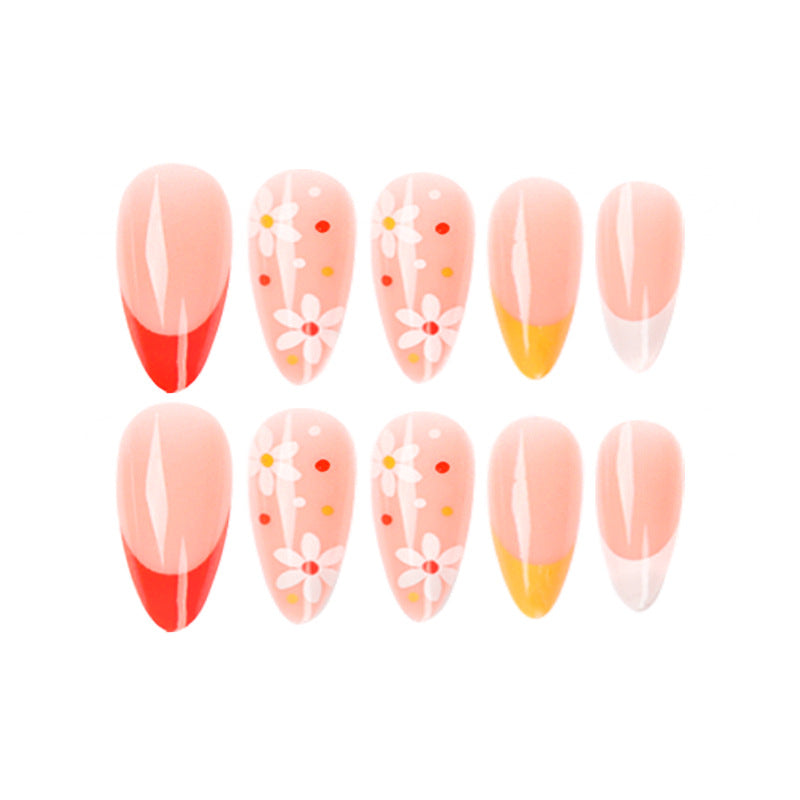 S17 FRENCH MINIMALIST FLOWER SHORT NAIL