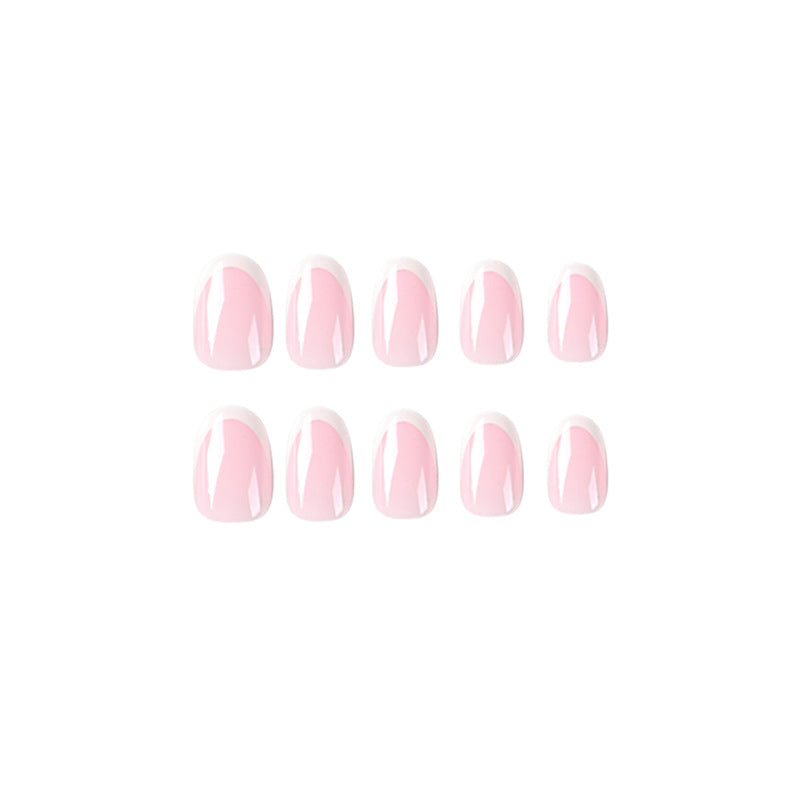 S31 FRENCH BABY PINK WHITE EDGE SHORT NAIL