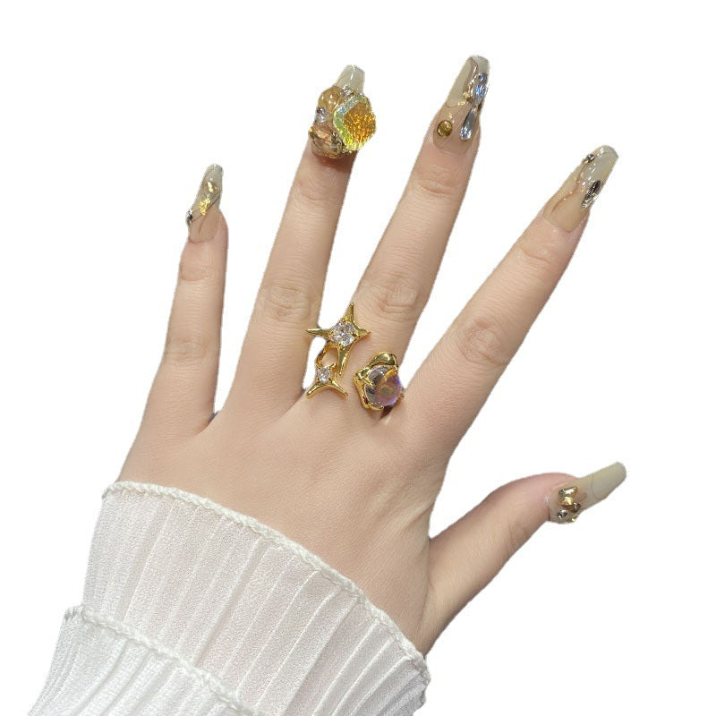 H24 RICH GIRL DOVE EGG DIAMOND HANDMADE NAIL