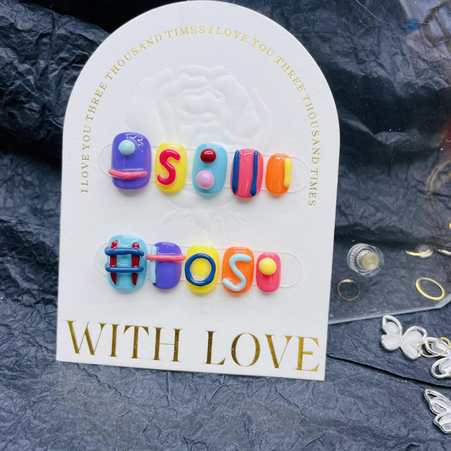 H7 HAND PAINTED LETTERS HANDMADE NAIL