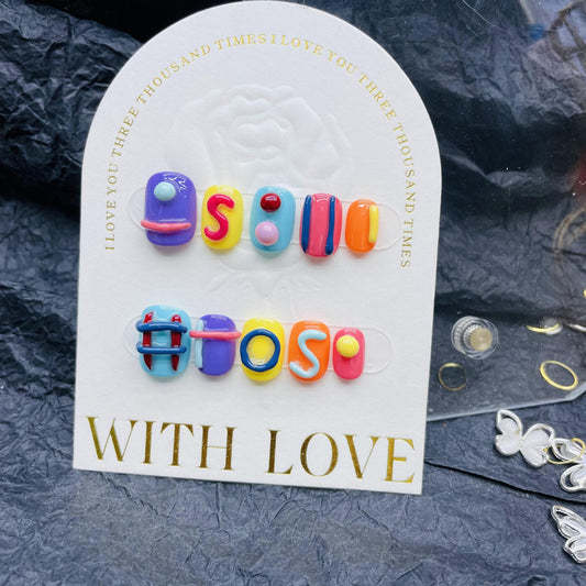 H7 HAND PAINTED LETTERS HANDMADE NAIL