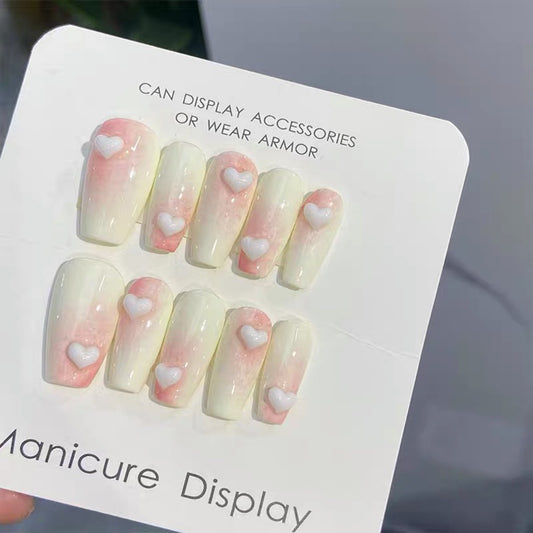 H218 STRAWBERRY MILK SHAKE STAIN HANDMADE NAIL