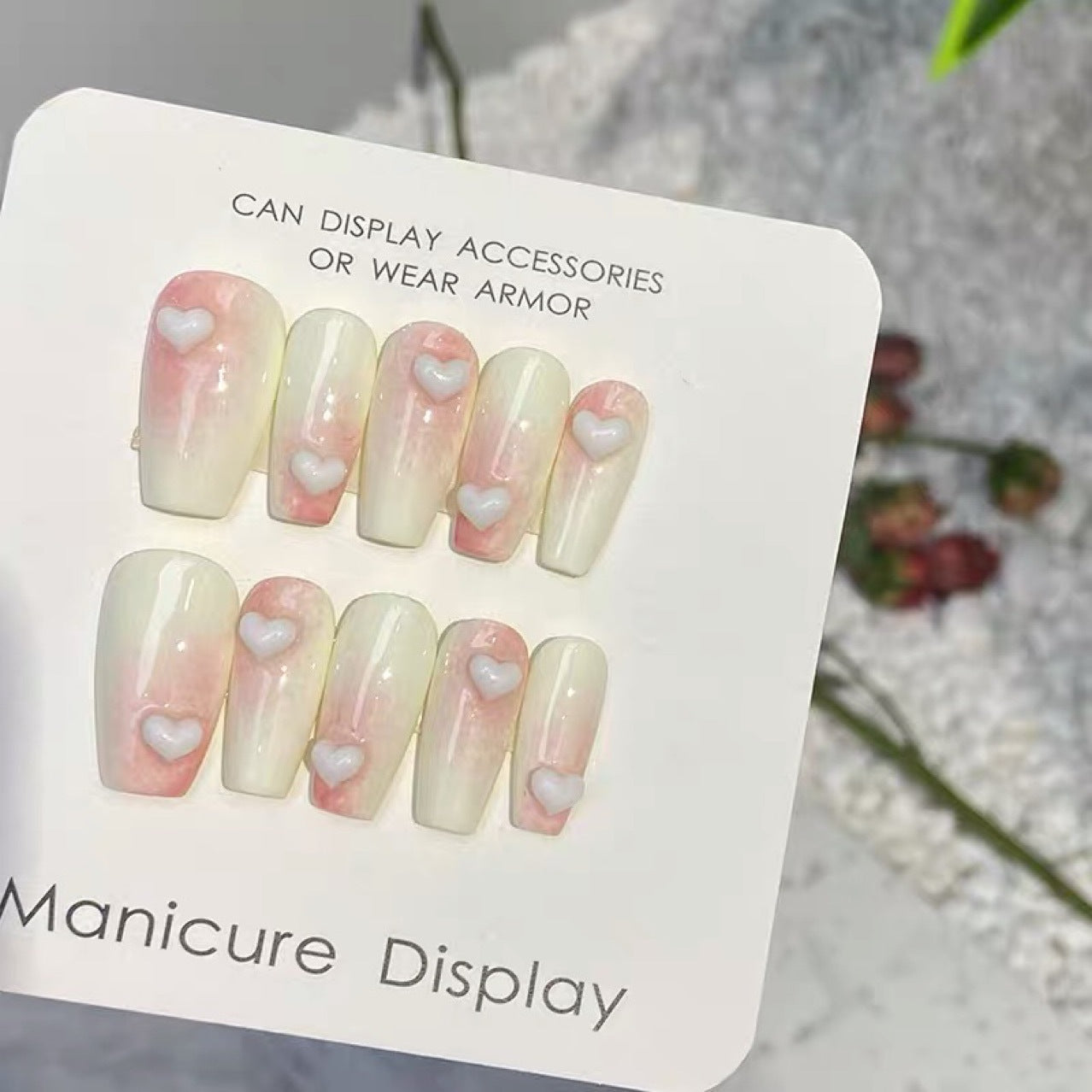 H218 STRAWBERRY MILK SHAKE STAIN HANDMADE NAIL