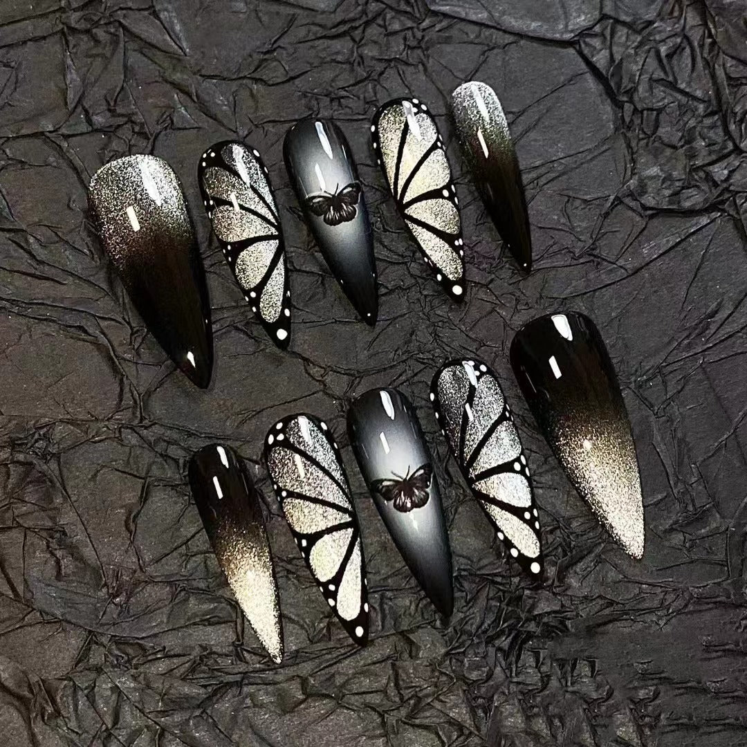 H226 DIABLO BUTTERFLY HANDMADE NAIL