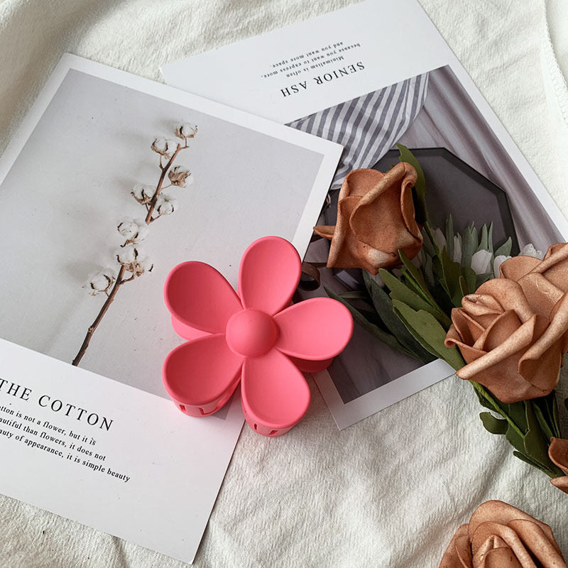 H2 Macaron color flower frosted rubber paint HAIRPIN