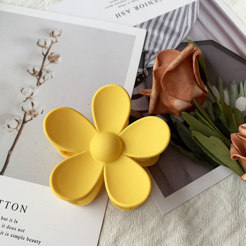 H2 Macaron color flower frosted rubber paint HAIRPIN
