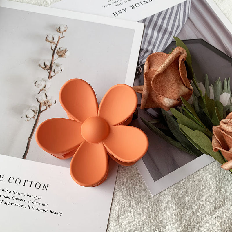 H2 Macaron color flower frosted rubber paint HAIRPIN