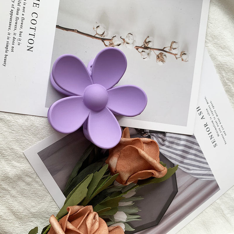 H2 Macaron color flower frosted rubber paint HAIRPIN