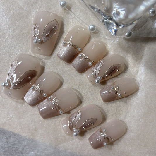 P10 Gentle and Dreamy Fish Tail HANDMADE NAIL