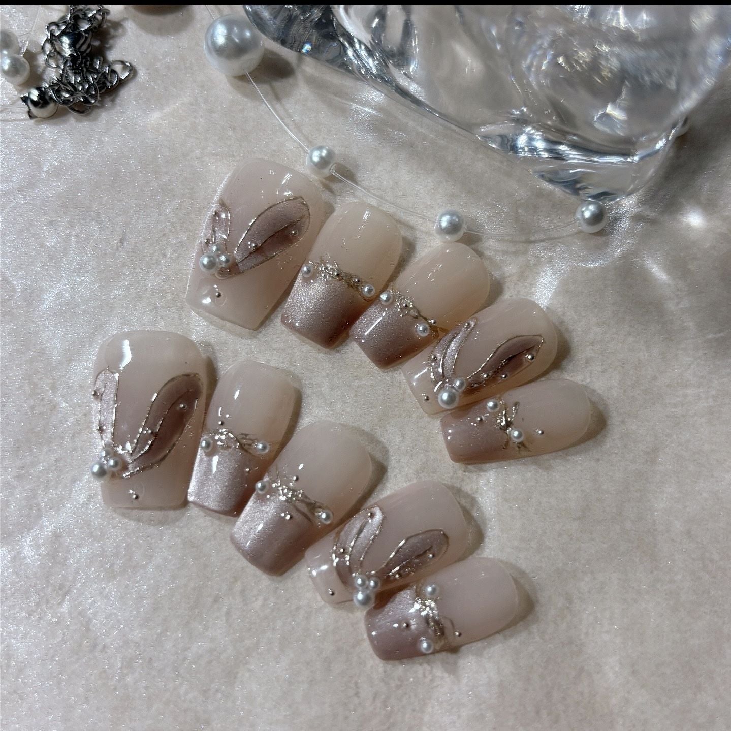 P10 Gentle and Dreamy Fish Tail HANDMADE NAIL