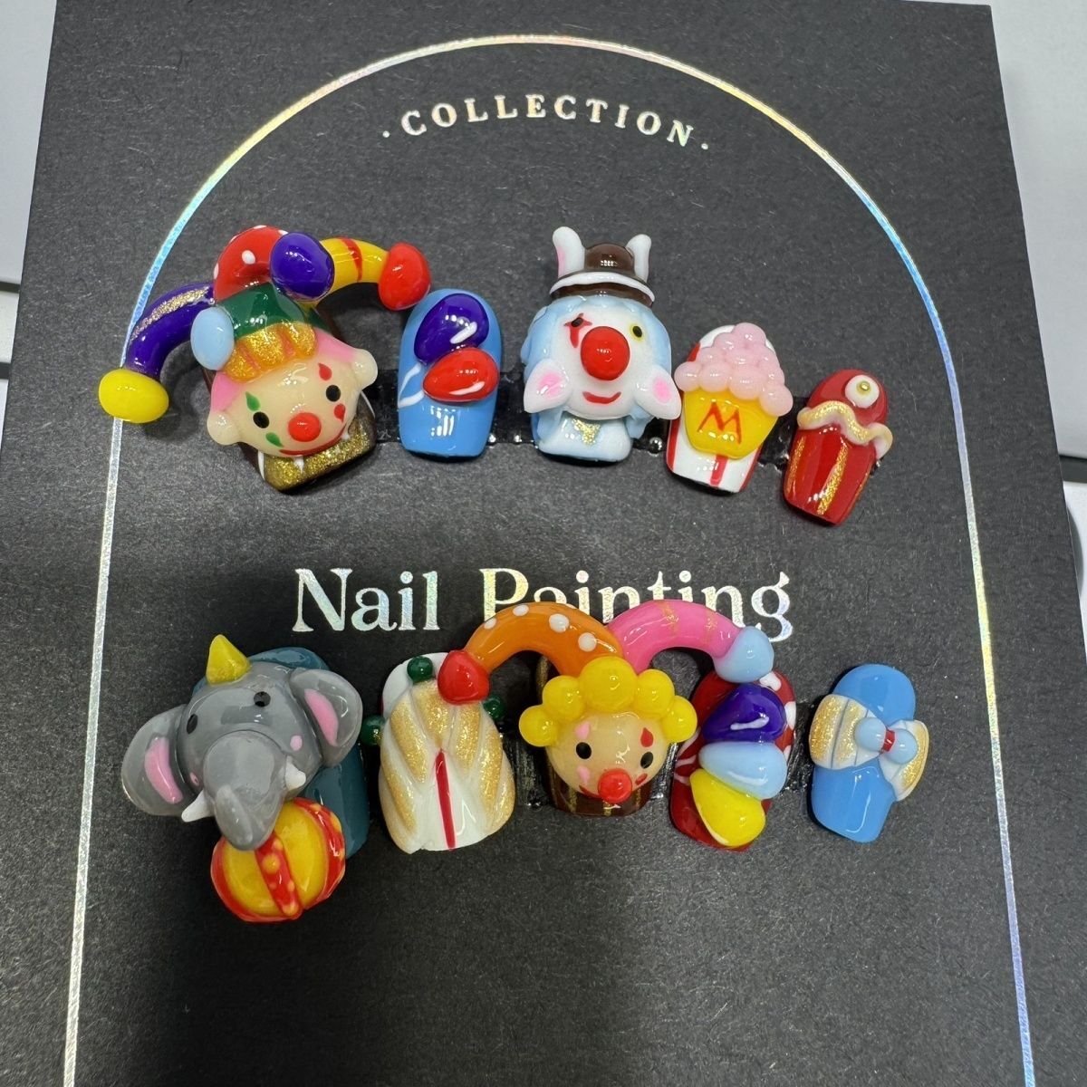 P1 Circus Joker Christmas HANDMADE NAIL