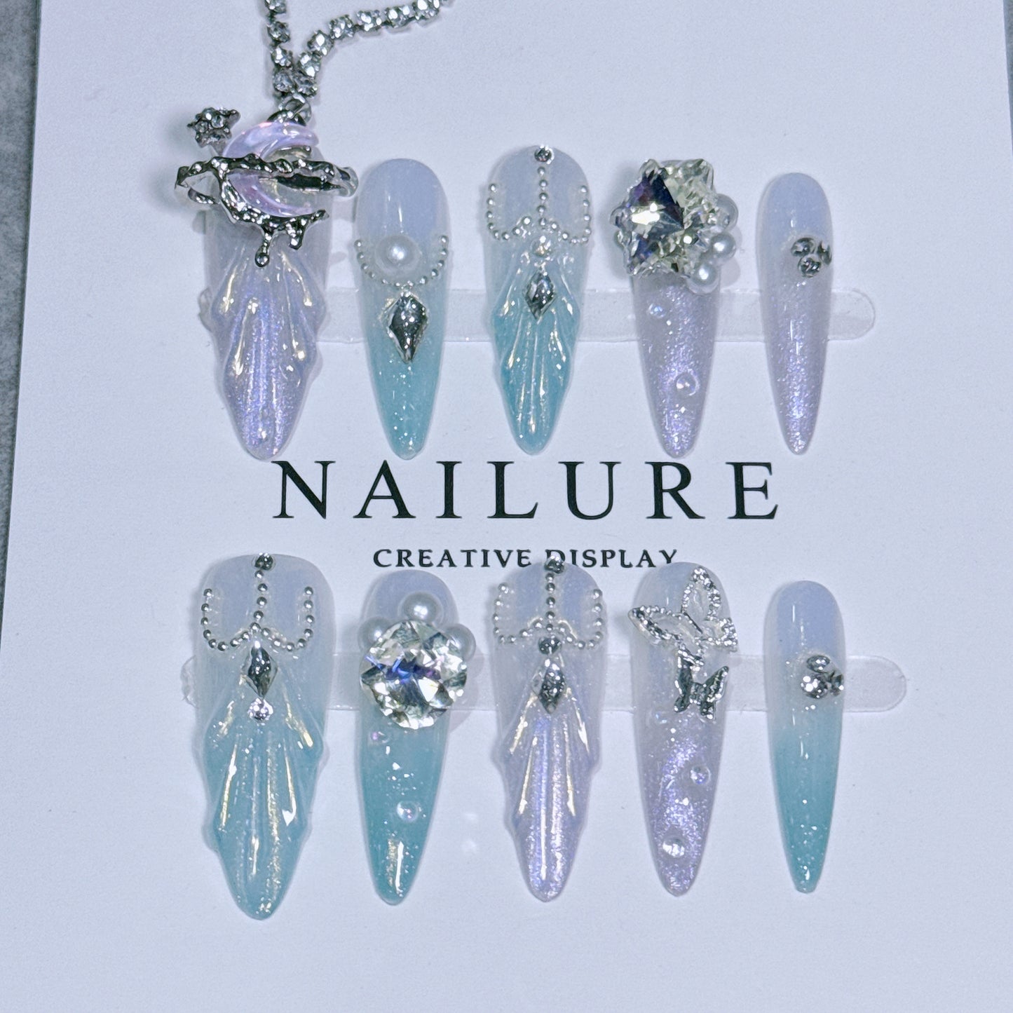 HX3 Wave Mermaid and Sea HANDMADE NAIL