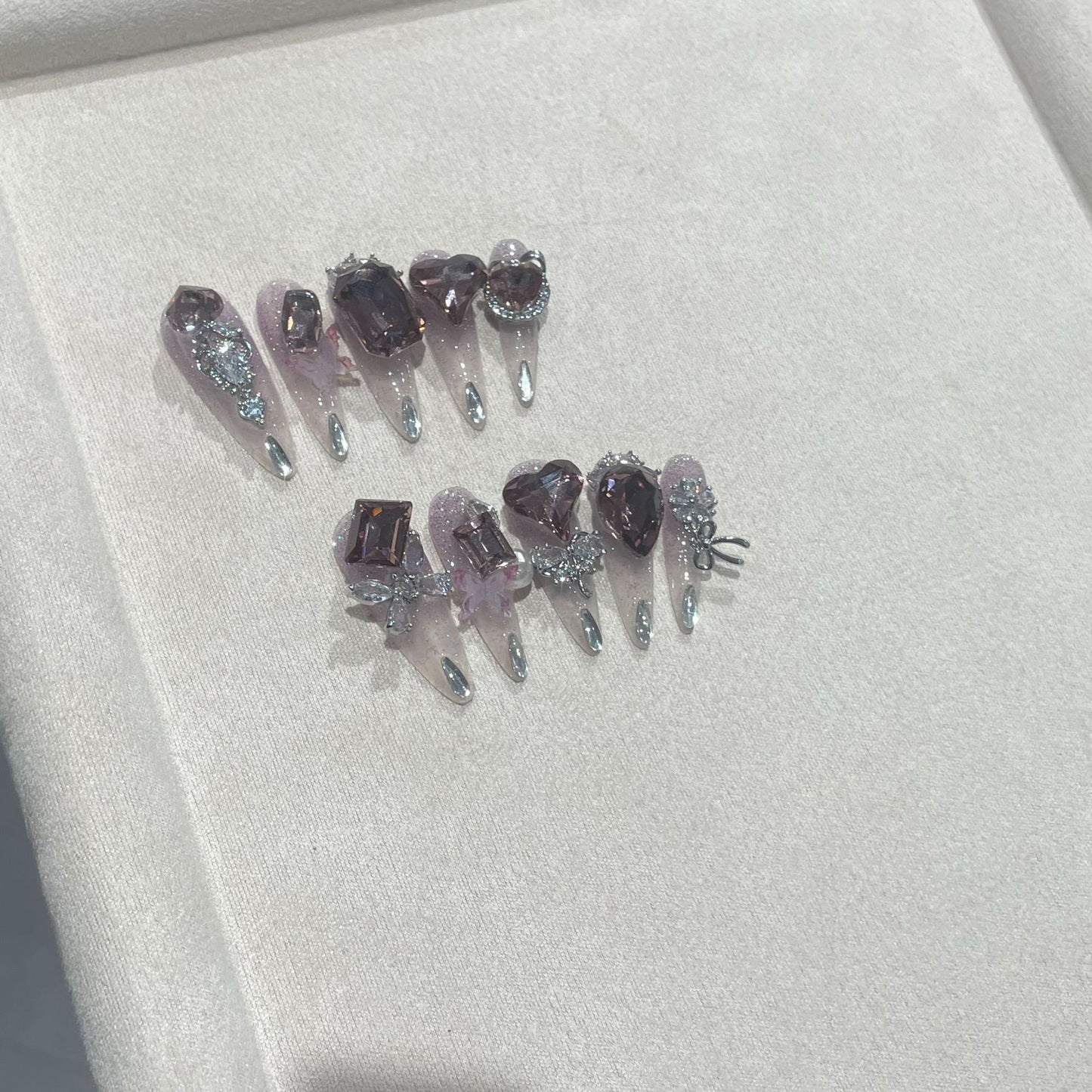 H286 K9 Purple Dream Super Immortal Full Diamond HANDMADE NAIL