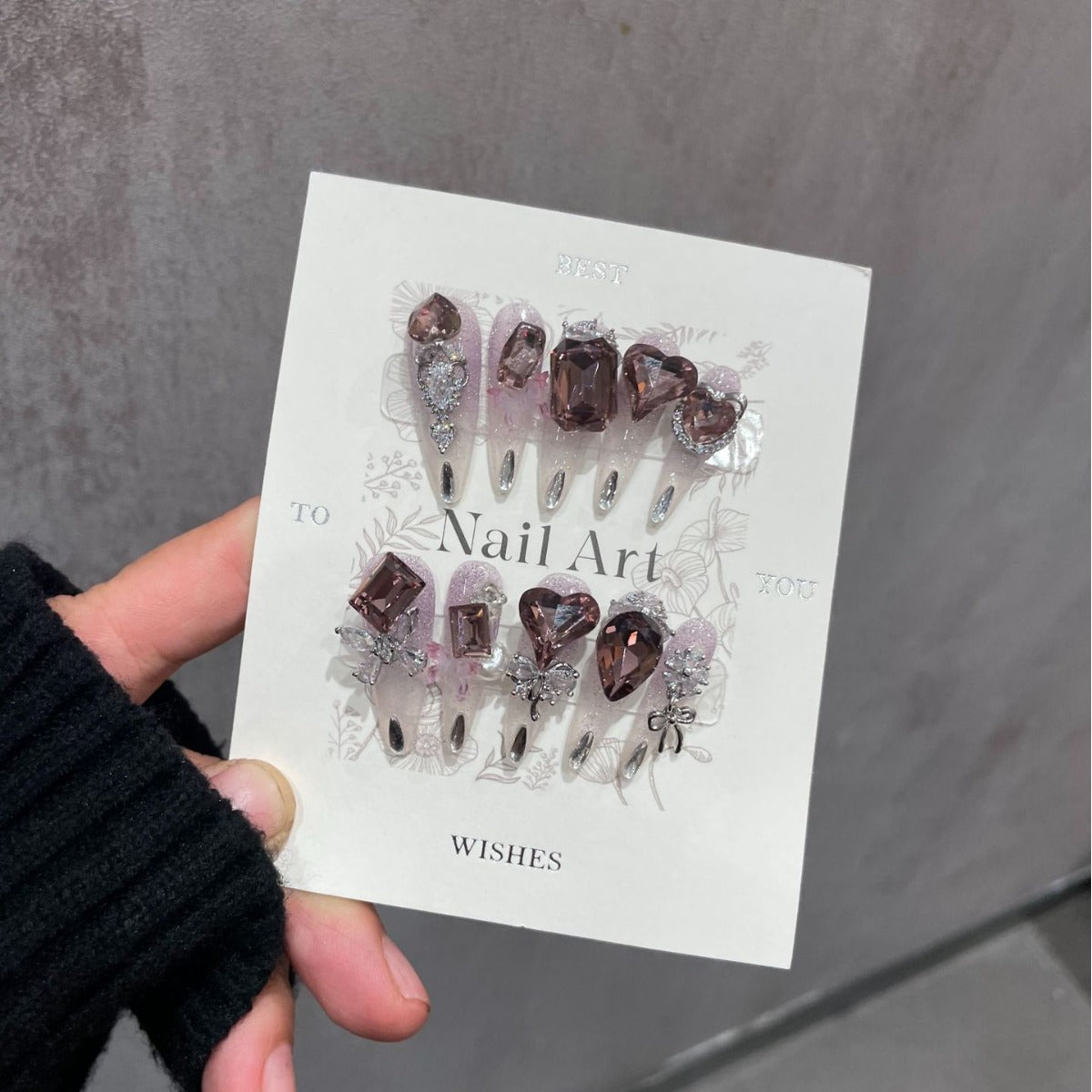 H286 K9 Purple Dream Super Immortal Full Diamond HANDMADE NAIL