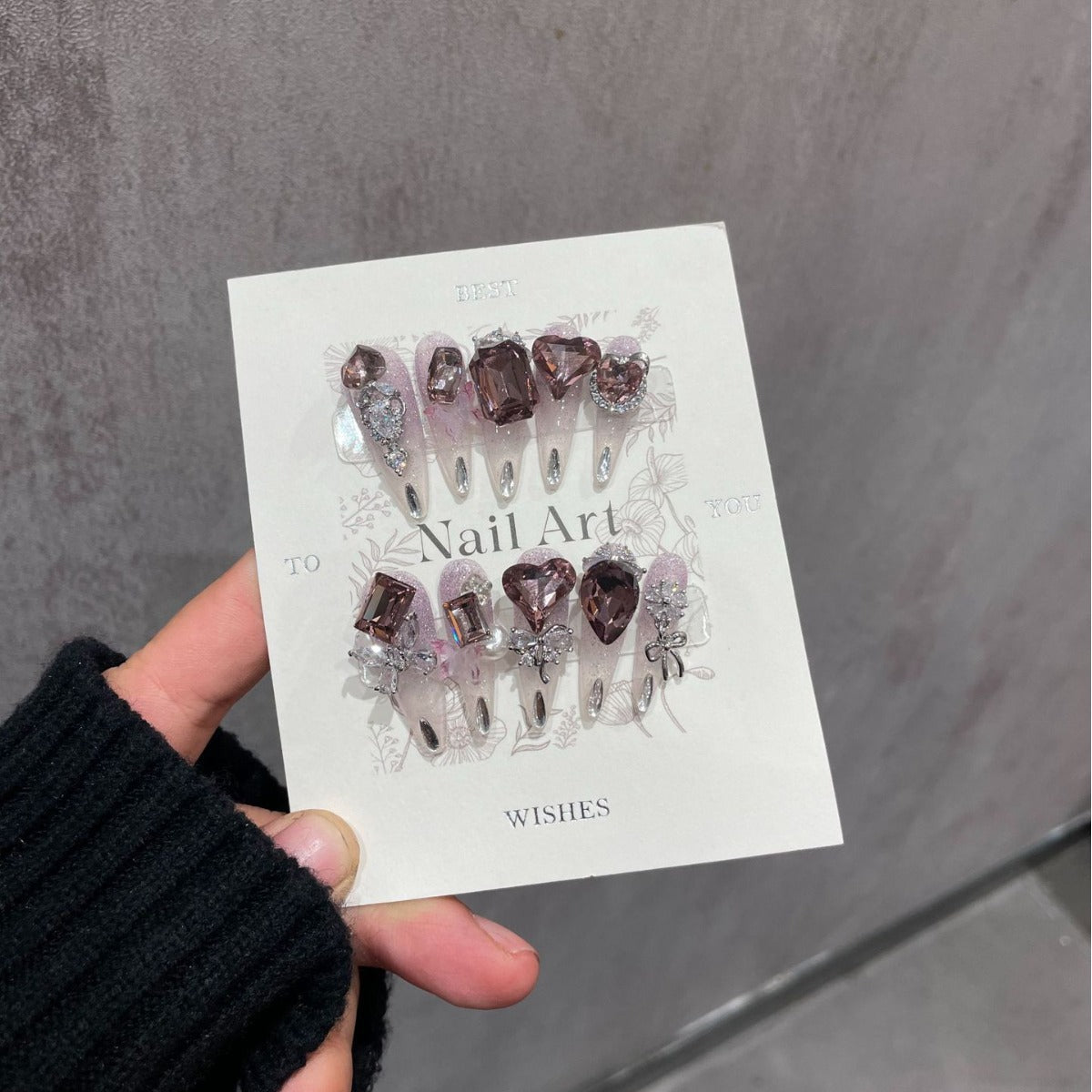 H286 K9 Purple Dream Super Immortal Full Diamond HANDMADE NAIL