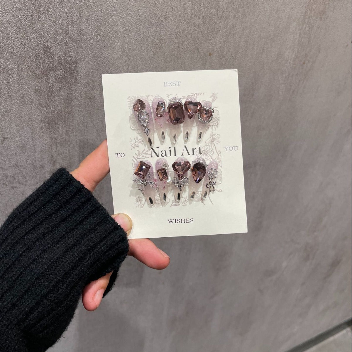 H286 K9 Purple Dream Super Immortal Full Diamond HANDMADE NAIL