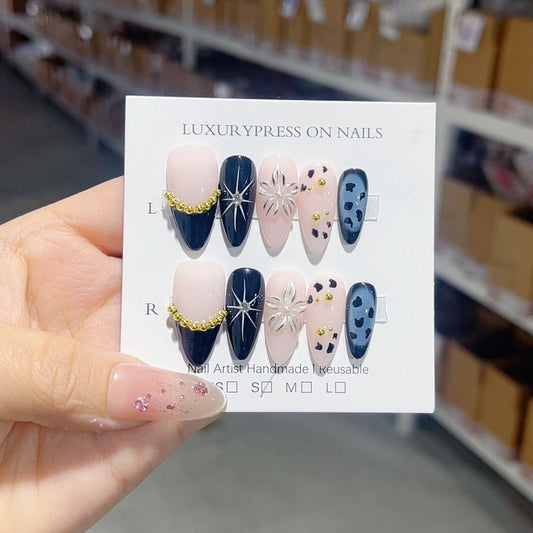 D291 Night Sky Stars Carving HANDMADE NAIL