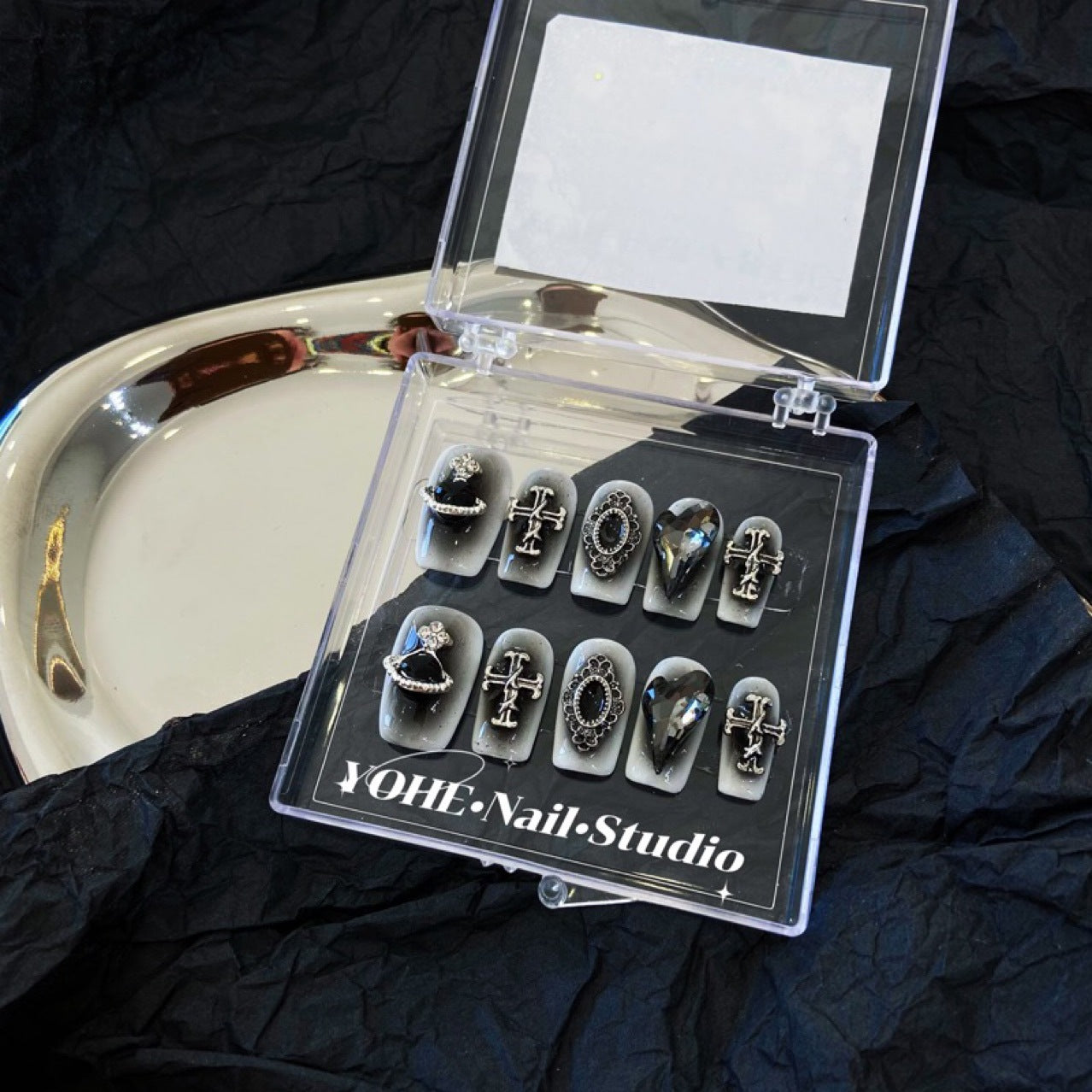 H295 Black blusher hot girl Croxin HANDMADE NAIL