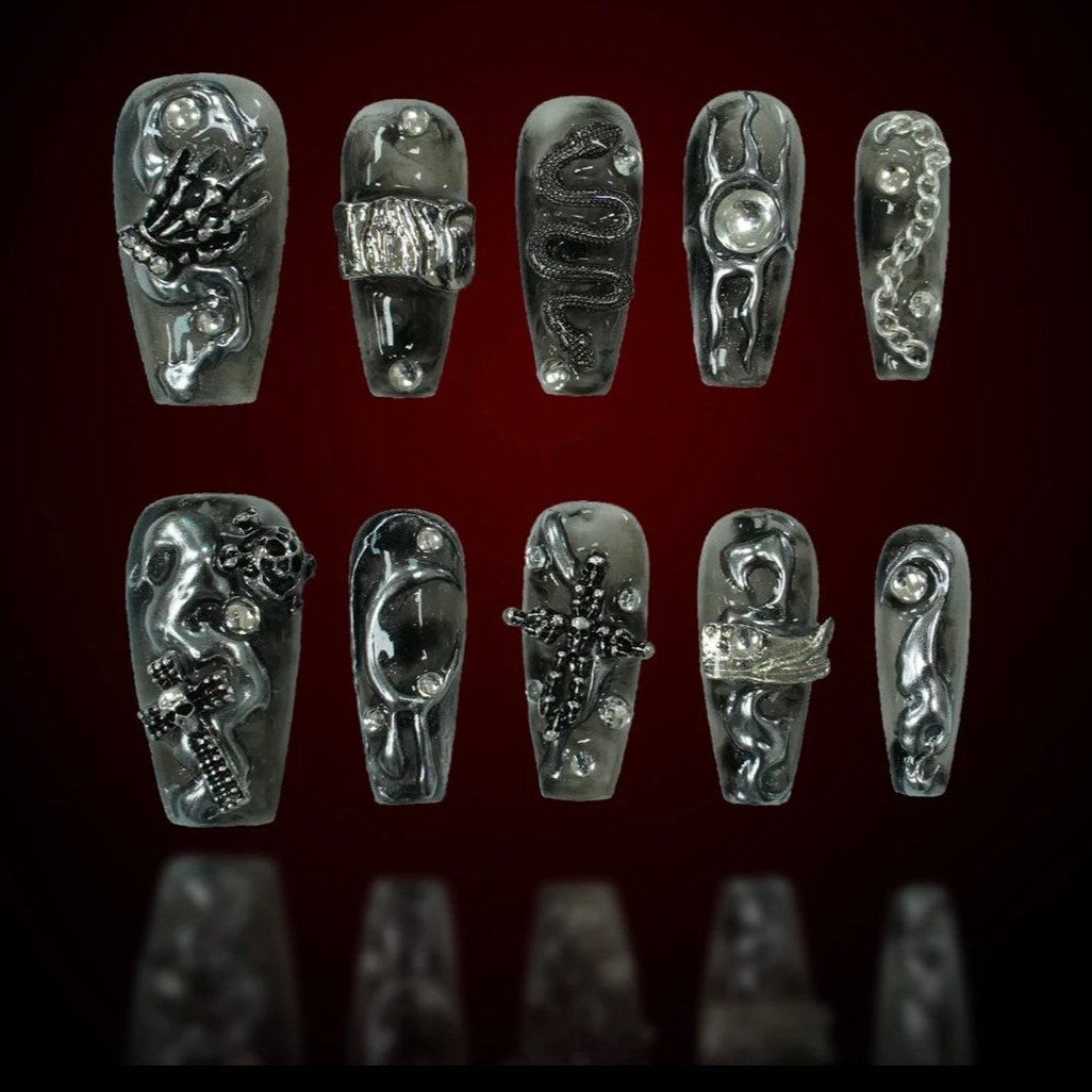 H87 SILVER WING HANDMADE NAIL