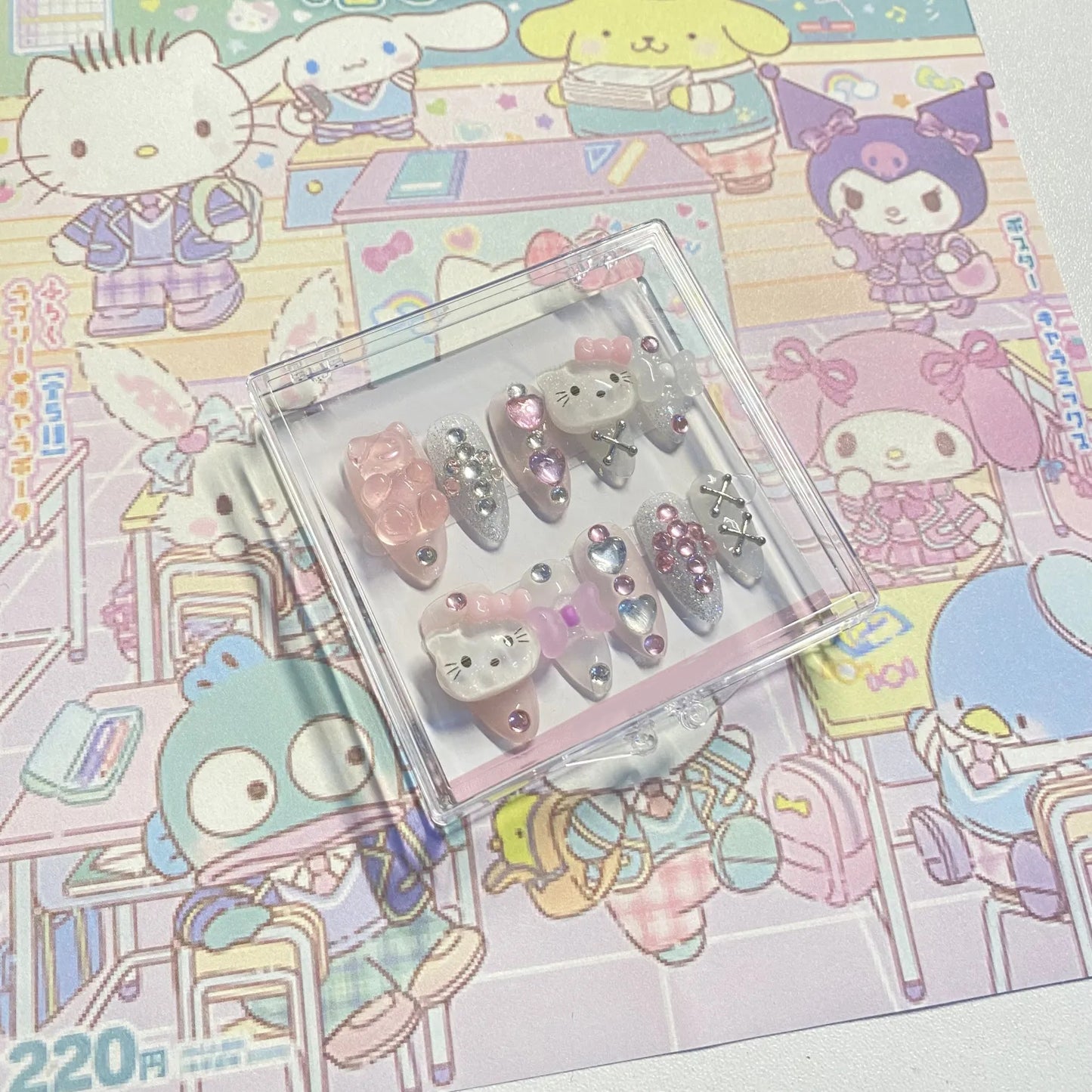 HK13 CANDY Cat HANDMADE NAIL