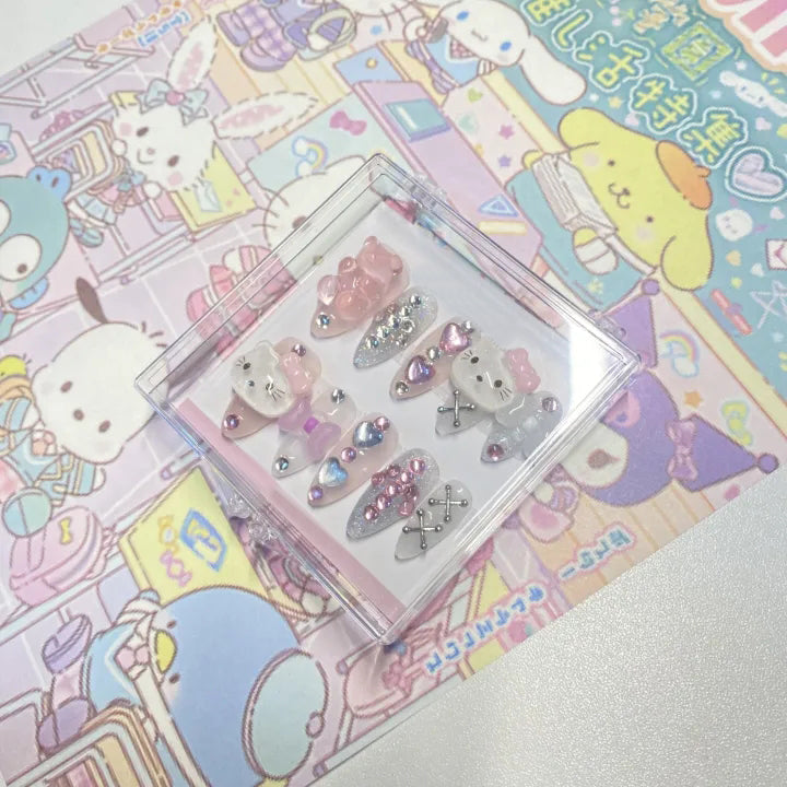 HK13 CANDY Cat HANDMADE NAIL