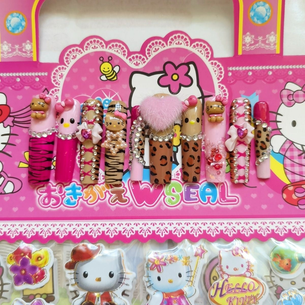 HKK Leopard Print Emirate Cat HANDMADE NAIL