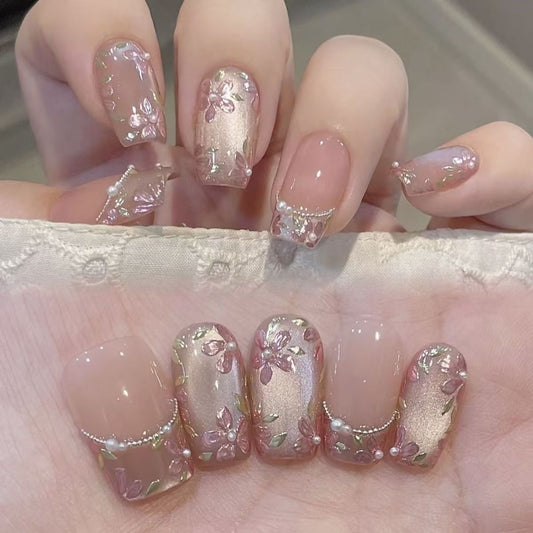 P13 Lotus In The Sunlight HANDMADE NAIL