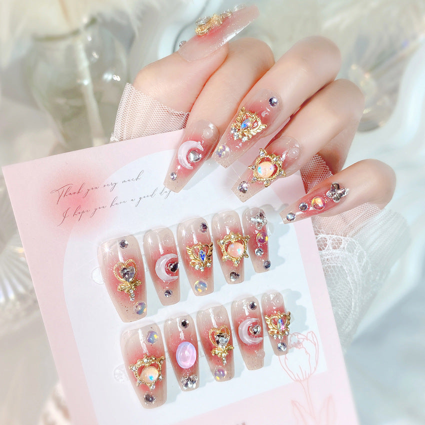 F22 Jelly cherry red moon MEDIUM NAIL