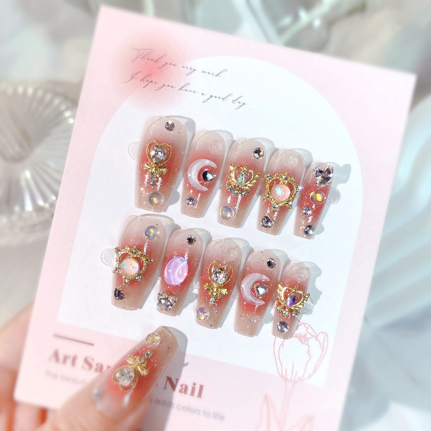 F22 Jelly cherry red moon MEDIUM NAIL