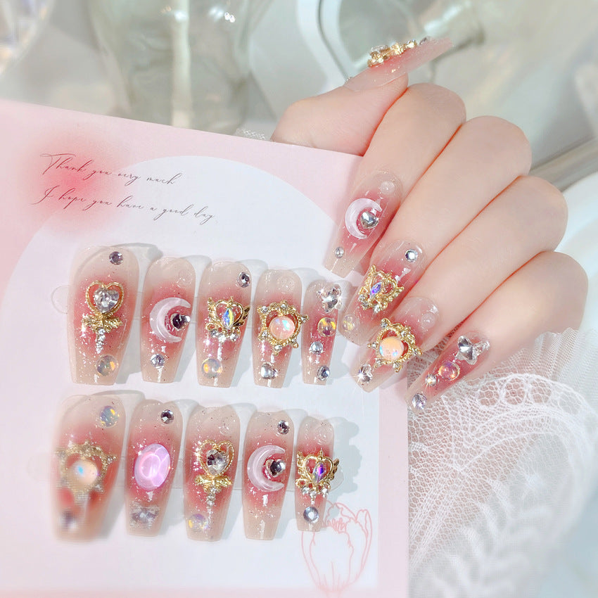 F22 Jelly cherry red moon MEDIUM NAIL