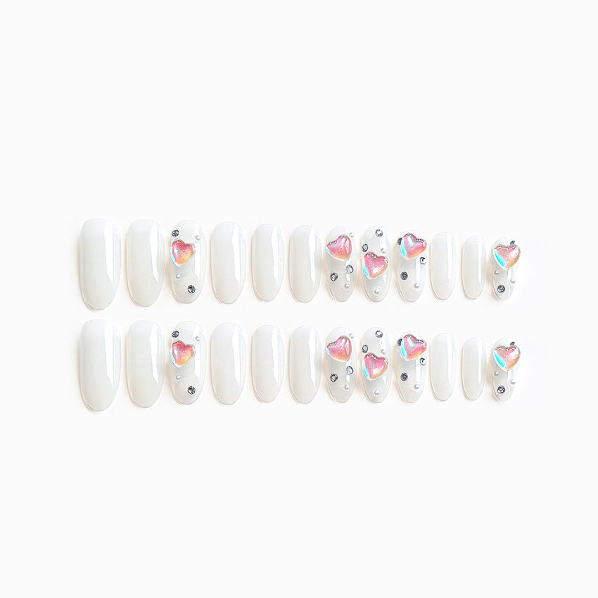 F46 Ice Transparent Aurora Love MEDIUM NAIL