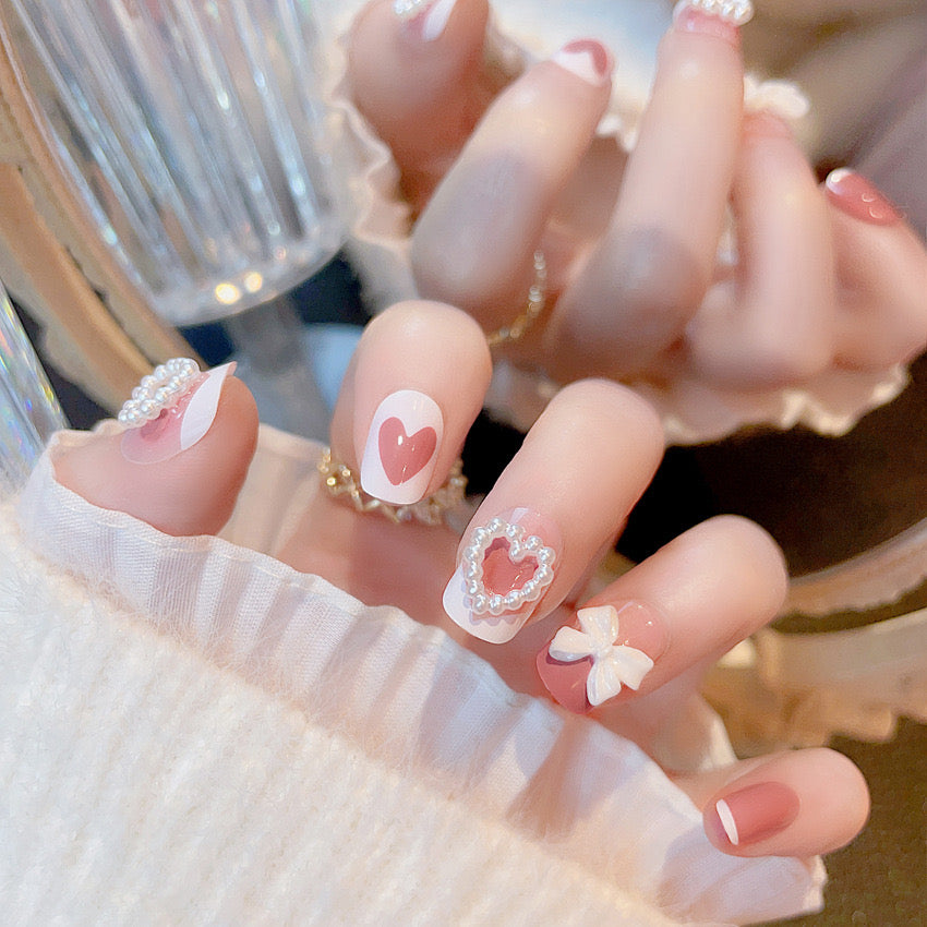K21 Pearl Love Butterfly Knot Moisturizing Color SHORT NAIL