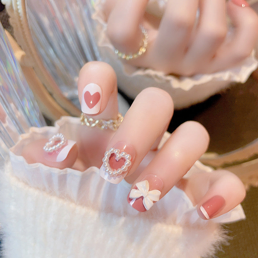 K21 Pearl Love Butterfly Knot Moisturizing Color SHORT NAIL