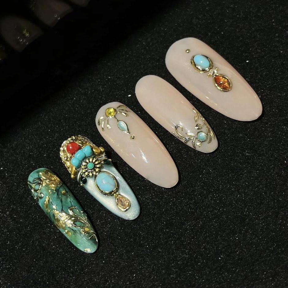 H396 Turquoise HANDMADE NAIL