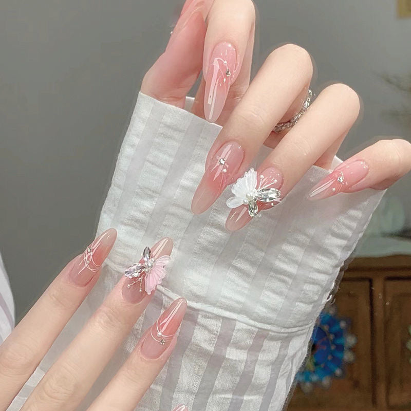 P8 Ice Crystal Butterfly HANDMADE NAIL