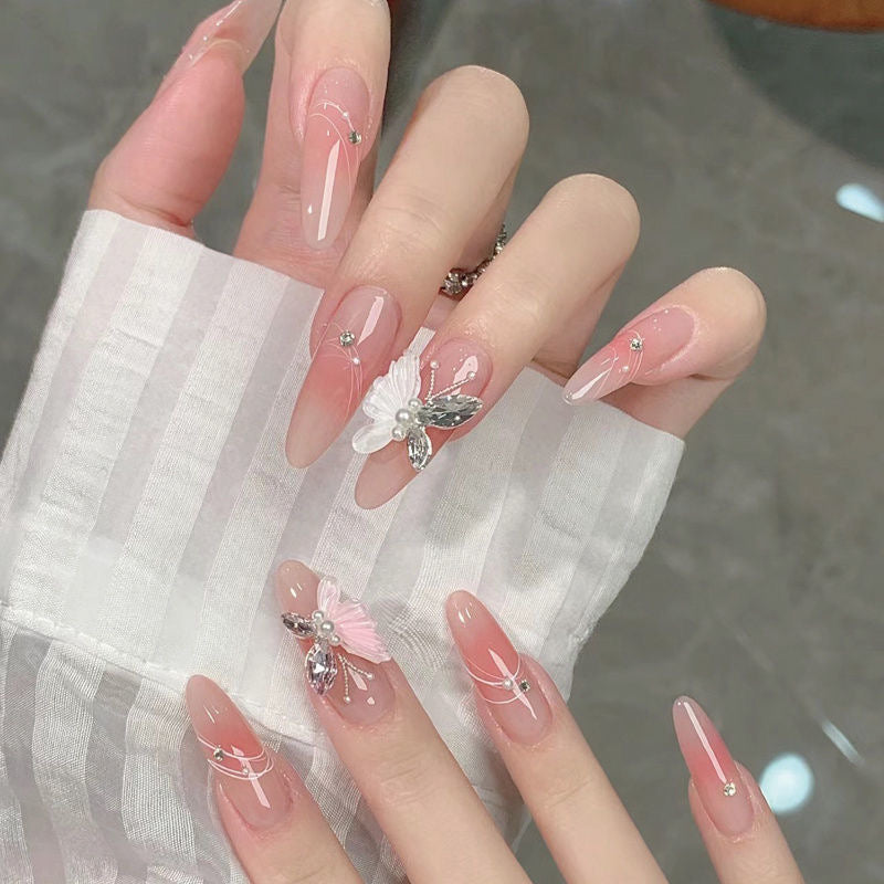P8 Ice Crystal Butterfly HANDMADE NAIL