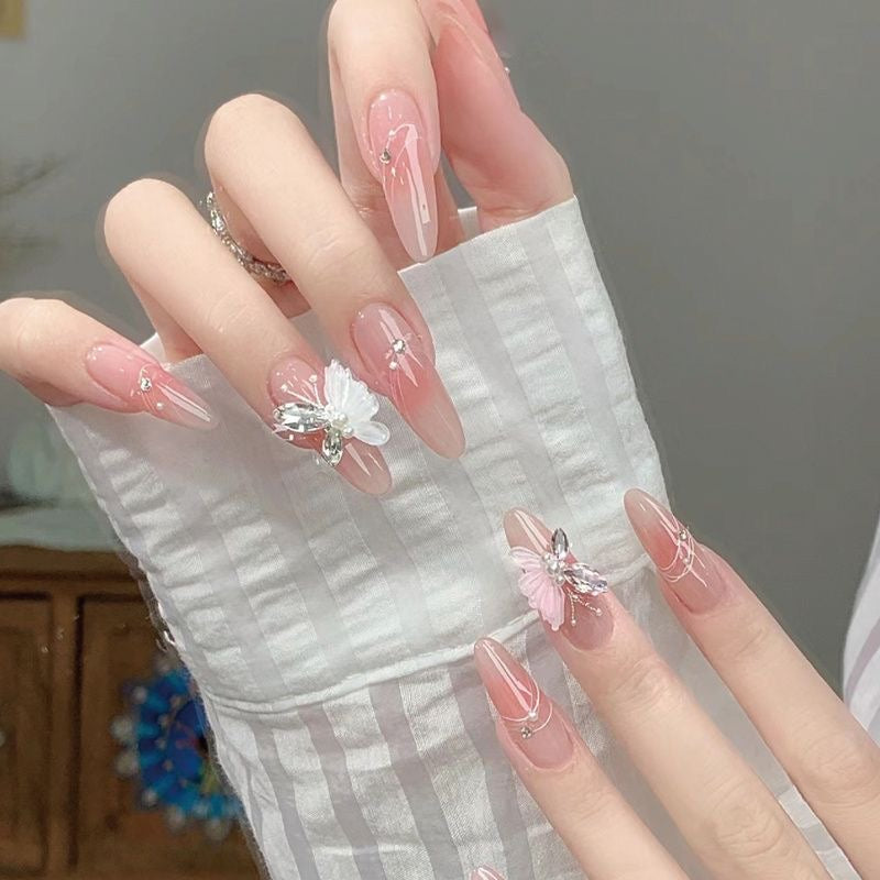P8 Ice Crystal Butterfly HANDMADE NAIL