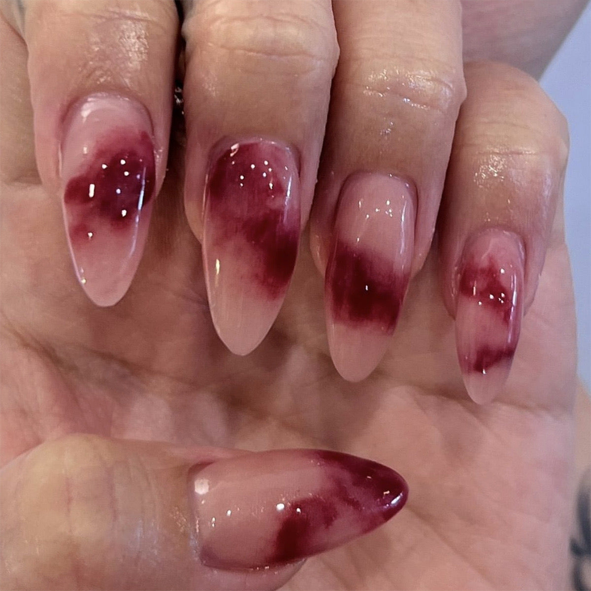 MS3 Simple Bloodstained French MEDIUM NAIL