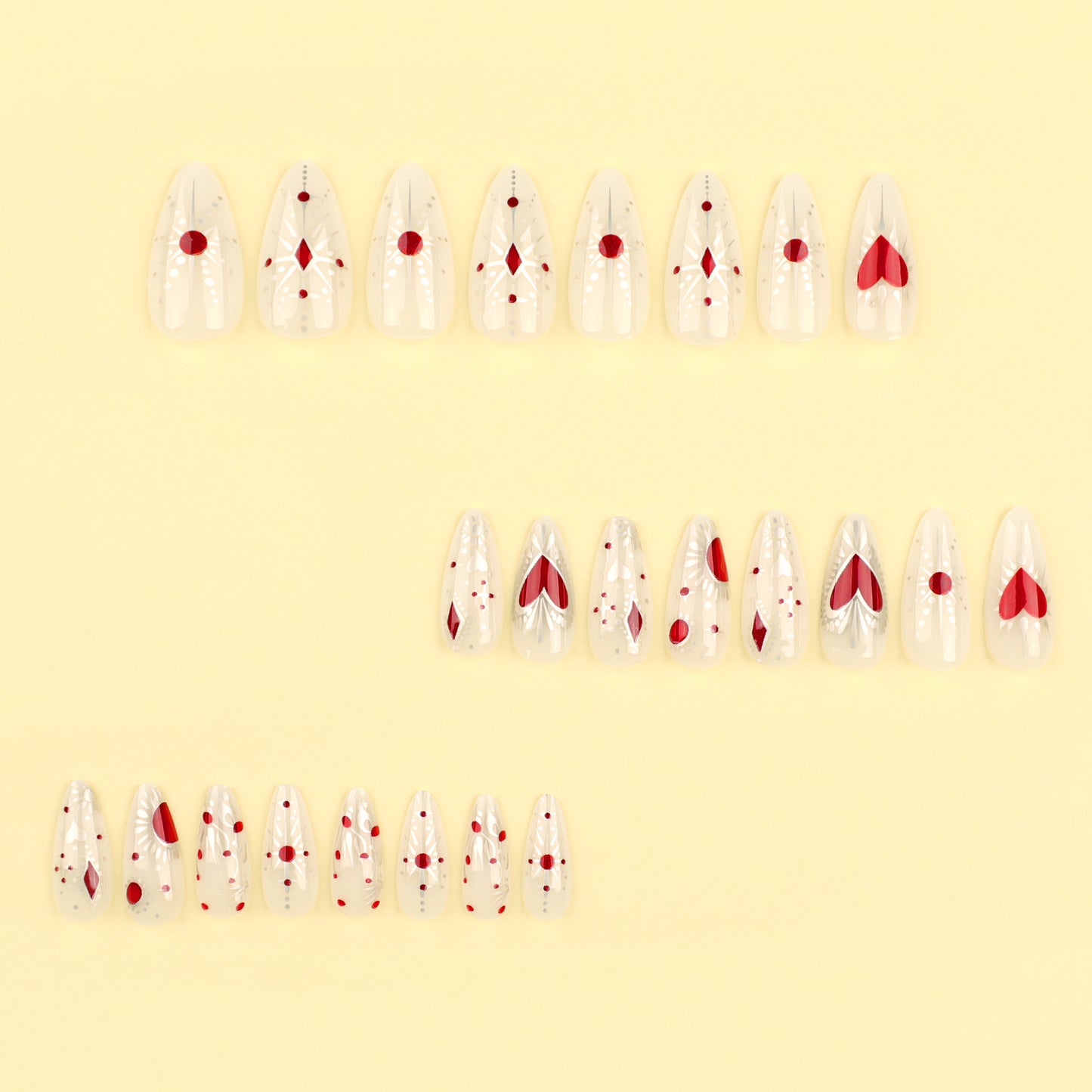MS7 Red Heart Star MEDIUM NAIL